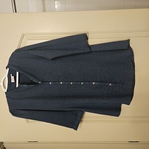 Women's Navy Blue Button-Up Jacket